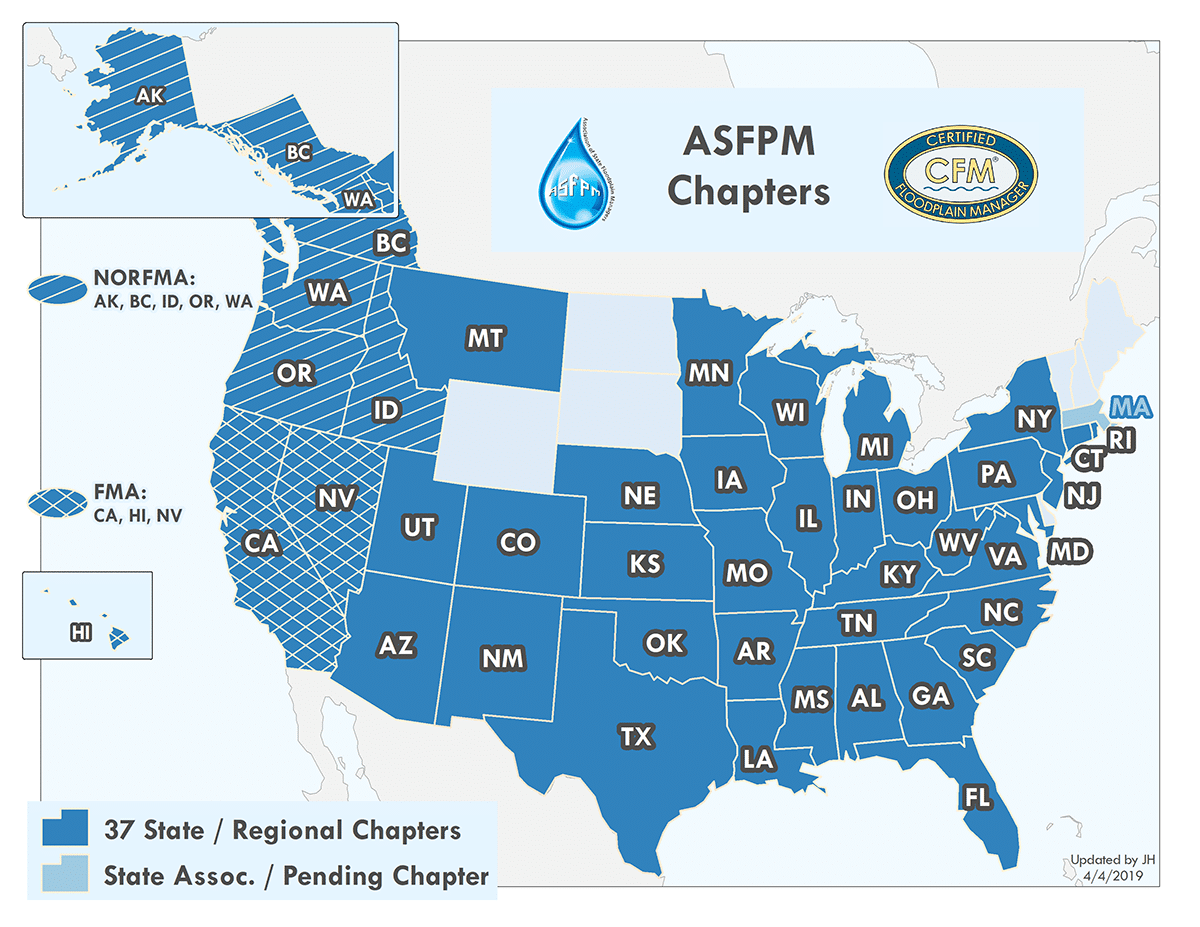 Map of ASFPM Chapters.