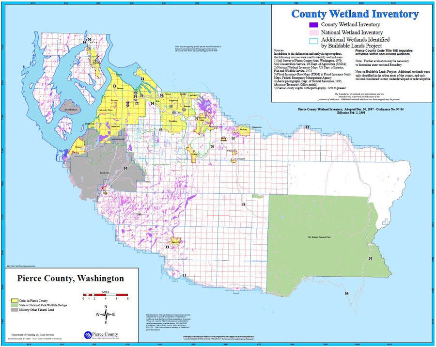 Image of the Pierce County Wetland Inventory, courtesy of Pierce County, Washington.