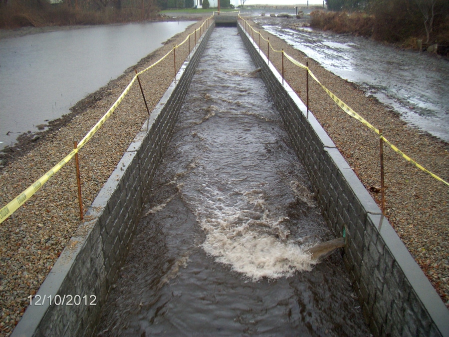 Tanyard Brook culvert replacement project, image captured shortly after a storm. Image courtesy of: Beta Group